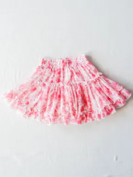 Flowy Tiered Skirt - Blooming Pinks