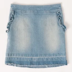 Ruffle Pkt Denim Skirt